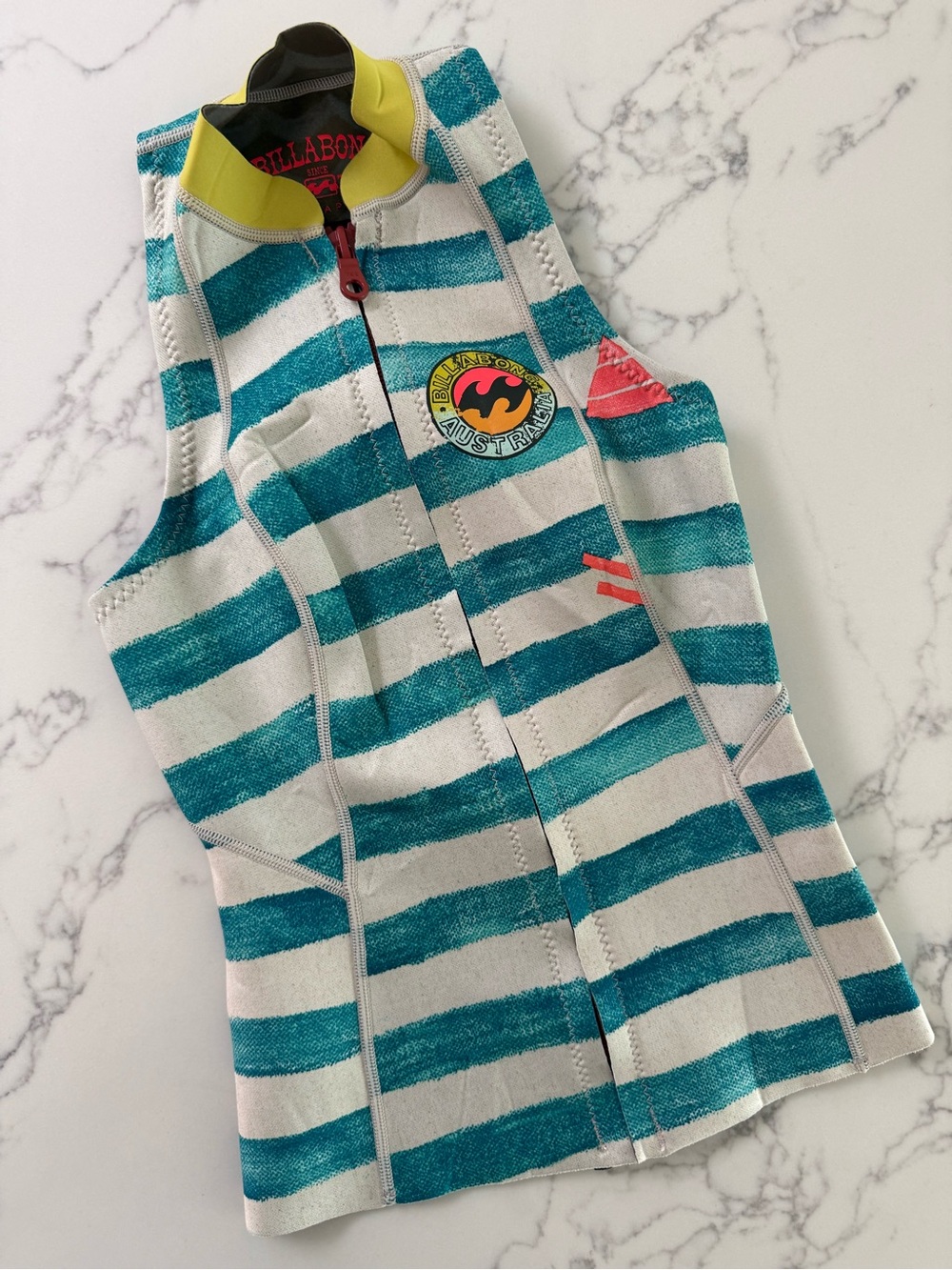 Billabong Salty Dayz 1mm Wetsuit Vest - Teal Stripe - Size 4